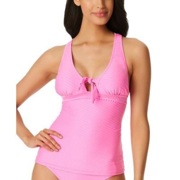 Jessica Simpson Other - Jessica Simpson Pretty In Pique Strappy-back Tankini Top In Femme - L
